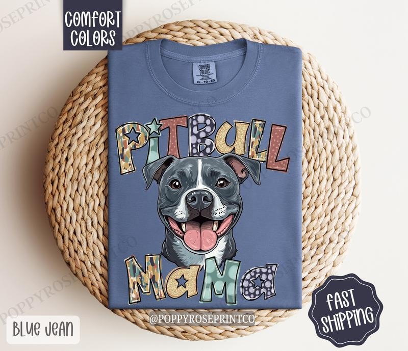 Pitbull Mama Comfort Colors Dog Mom Cute Mama T-Shirts, Hoodie, Sweatshirt - T-Shirt, Sweatshirt, Hoodie
