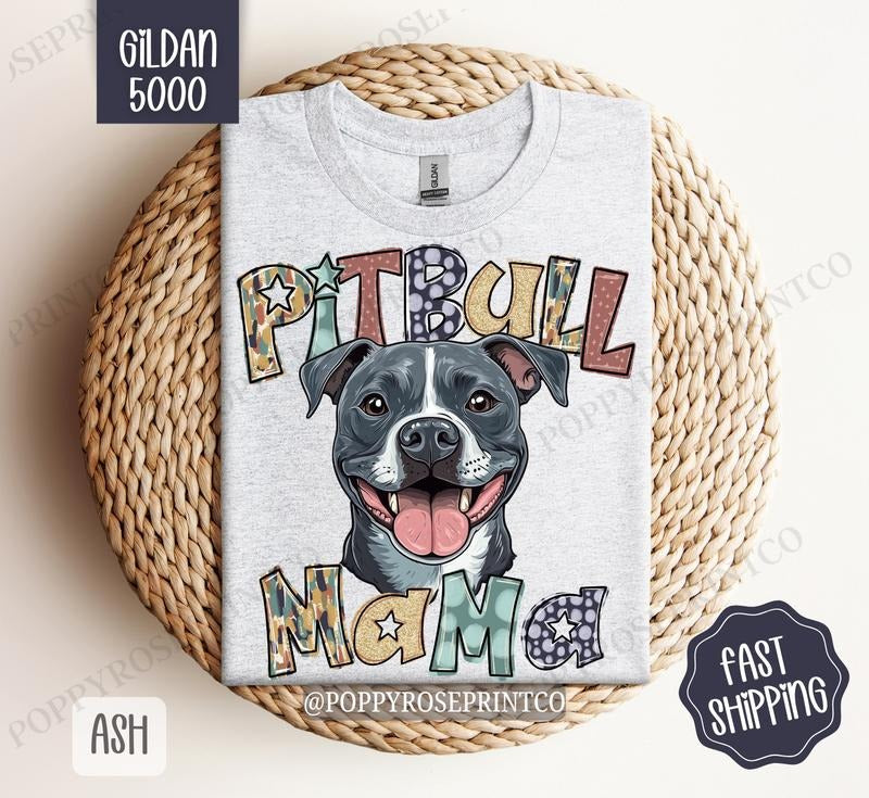 Pitbull Mama Shirt Gildan Dog Mom Cute Mama Plus Sizes T-Shirts, Hoodie, Sweatshirt - T-Shirt, Sweatshirt, Hoodie