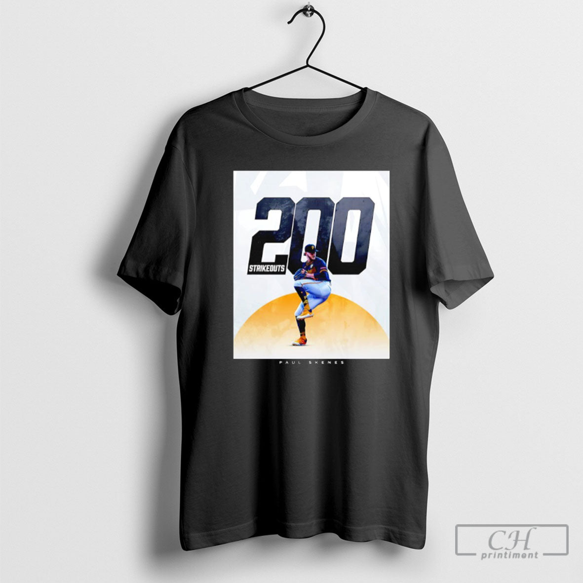 Pittsburgh Pirates Paul Skenes 200 Strikeouts Unisex T-shirt, Sweatshirt, Hoodie, Long Sleeve Tee - T-Shirt, Sweatshirt, Hoodie
