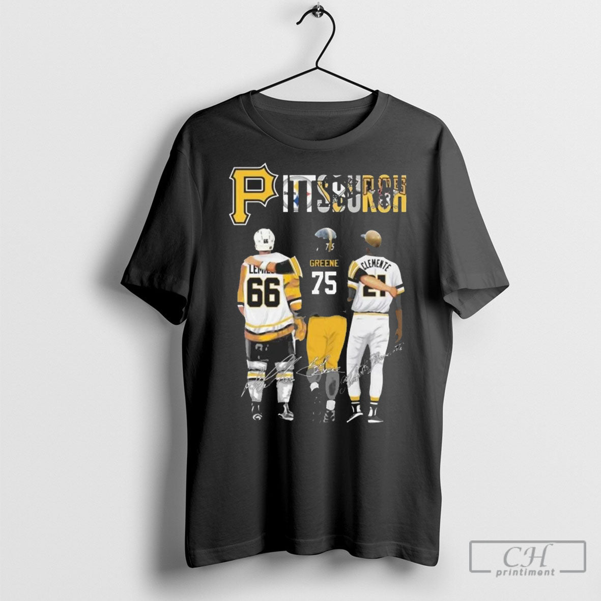 Pittsburgh Sports Lemieux Greene And Clemente Signatures Shirt Sweater Unisex T-shirt, Sweatshirt, Hoodie, Long Sleeve Tee - T-Shirt, Sweatshirt, Hoodie
