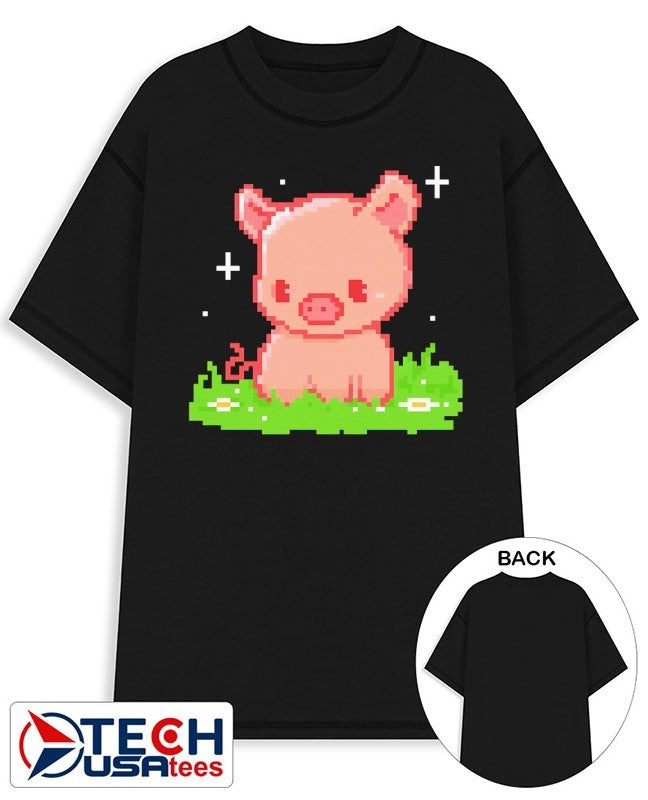 Pixel Piggy shirt Unisex T-shirt, Sweatshirt, Hoodie, Long Sleeve Tee - T-Shirt, Sweatshirt, Hoodie