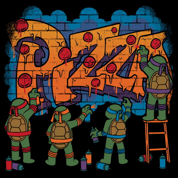 Pizza Turtle Graffiti Unisex T-shirt, Sweatshirt, Hoodie, Long Sleeve Tee - T-Shirt, Sweatshirt, Hoodie