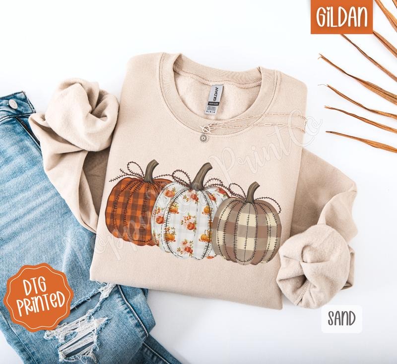 Plaid Floral Pumpkins Fall T-Shirts, Hoodie, Sweatshirt - T-Shirt, Sweatshirt, Hoodie