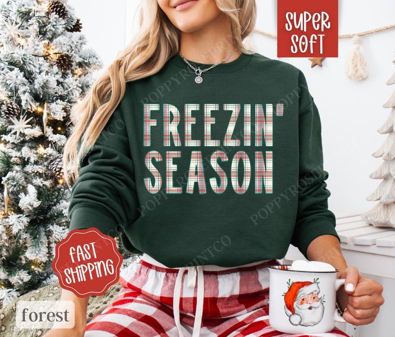Plaid Freezin' Season Cute Winter T-Shirts, Hoodie, Sweatshirt - T-Shirt, Sweatshirt, Hoodie