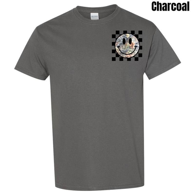Pocket Size Camo Checker Happy Face Gildan Short Sleeve 'NLB' T-Shirts, Hoodie, Sweatshirt - T-Shirt, Sweatshirt, Hoodie