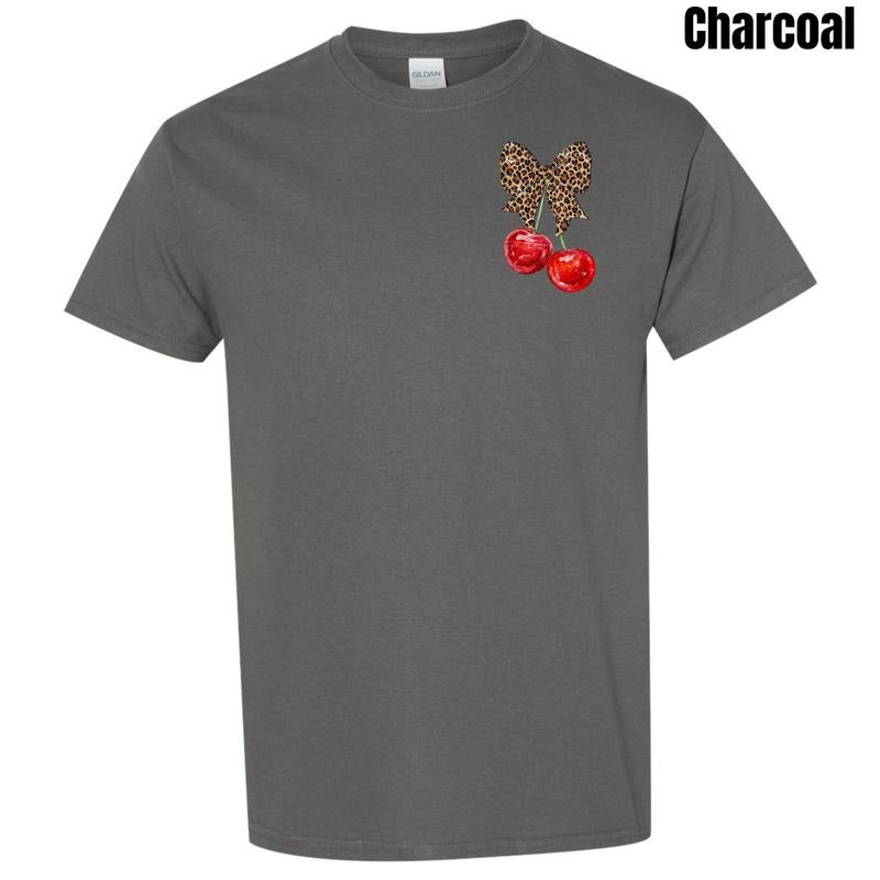 Pocket Size Cheetah Bow Cherries Gildan Short Sleeve 'NLB' T-Shirts, Hoodie, Sweatshirt - T-Shirt, Sweatshirt, Hoodie