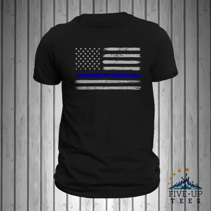 Police Thin Blue Flag Brushed T-Shirts, Hoodie, Sweatshirt - T-Shirt, Sweatshirt, Hoodie