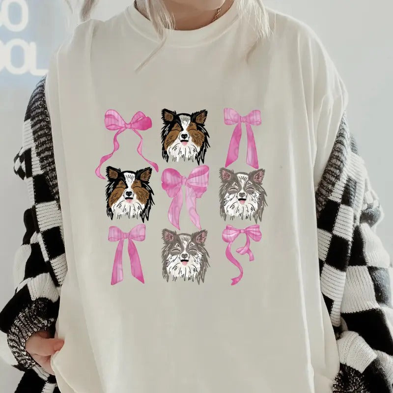 Pomeranian Bow Shirt~ Relaxed Fit Printed USA Womenswear Casual Comfort Cotton Top Athletic Boho Chic T-Shirts, Hoodie, Sweatshirt - T-Shirt, Sweatshirt, Hoodie