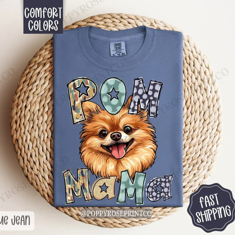 Pomeranian Mama Comfort Colors Dog Mom Cute Pom Mama T-Shirts, Hoodie, Sweatshirt - T-Shirt, Sweatshirt, Hoodie