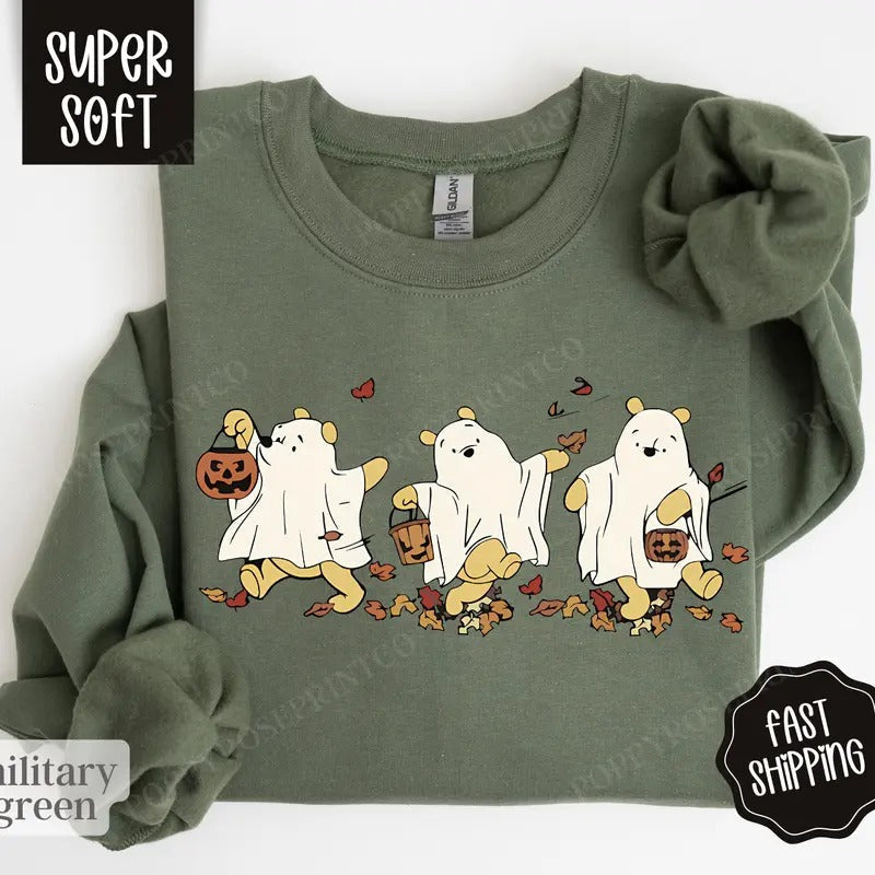 Pooh Bear Halloween Cartoon Bear Halloween Fall T-Shirts, Hoodie, Sweatshirt - T-Shirt, Sweatshirt, Hoodie