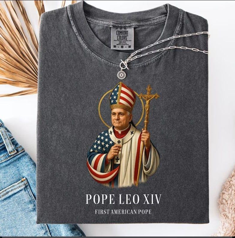 Pope Leo XIV Shirt New Pope Shirt American Pope Shirt Faith Shirt T-Shirts, Hoodie, Sweatshirt - T-Shirt, Sweatshirt, Hoodie