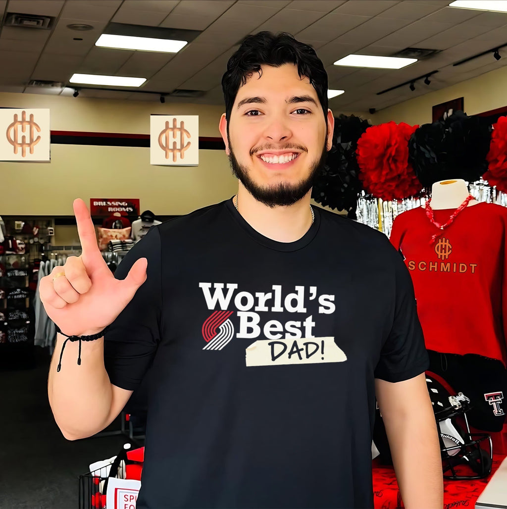 Portland Trail Blazers Worlds Best Dad 2026 shirt Unisex T-shirt, Sweatshirt, Hoodie, Long Sleeve Tee - T-Shirt, Sweatshirt, Hoodie
