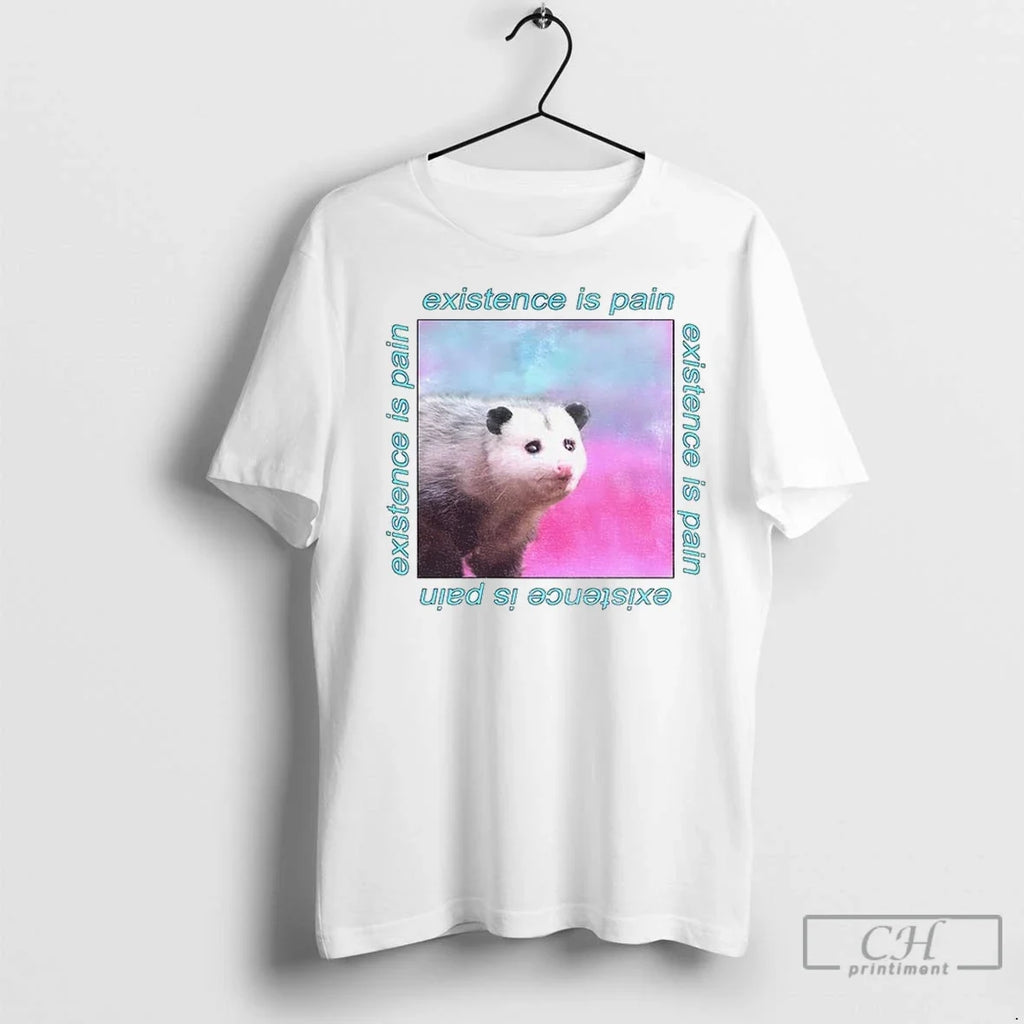 Possum Existence Is Pain Repeat Vintage T Shirts Unisex T-shirt, Sweatshirt, Hoodie, Long Sleeve Tee - T-Shirt, Sweatshirt, Hoodie