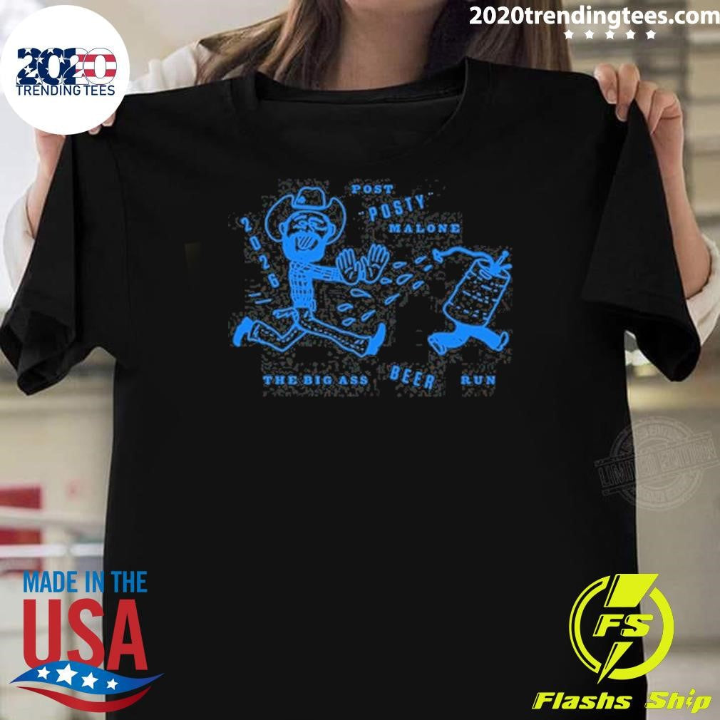 Post Malone Tour 2026 Beer Run Tee Shirt Unisex T-shirt, Sweatshirt, Hoodie, Long Sleeve Tee - T-Shirt, Sweatshirt, Hoodie