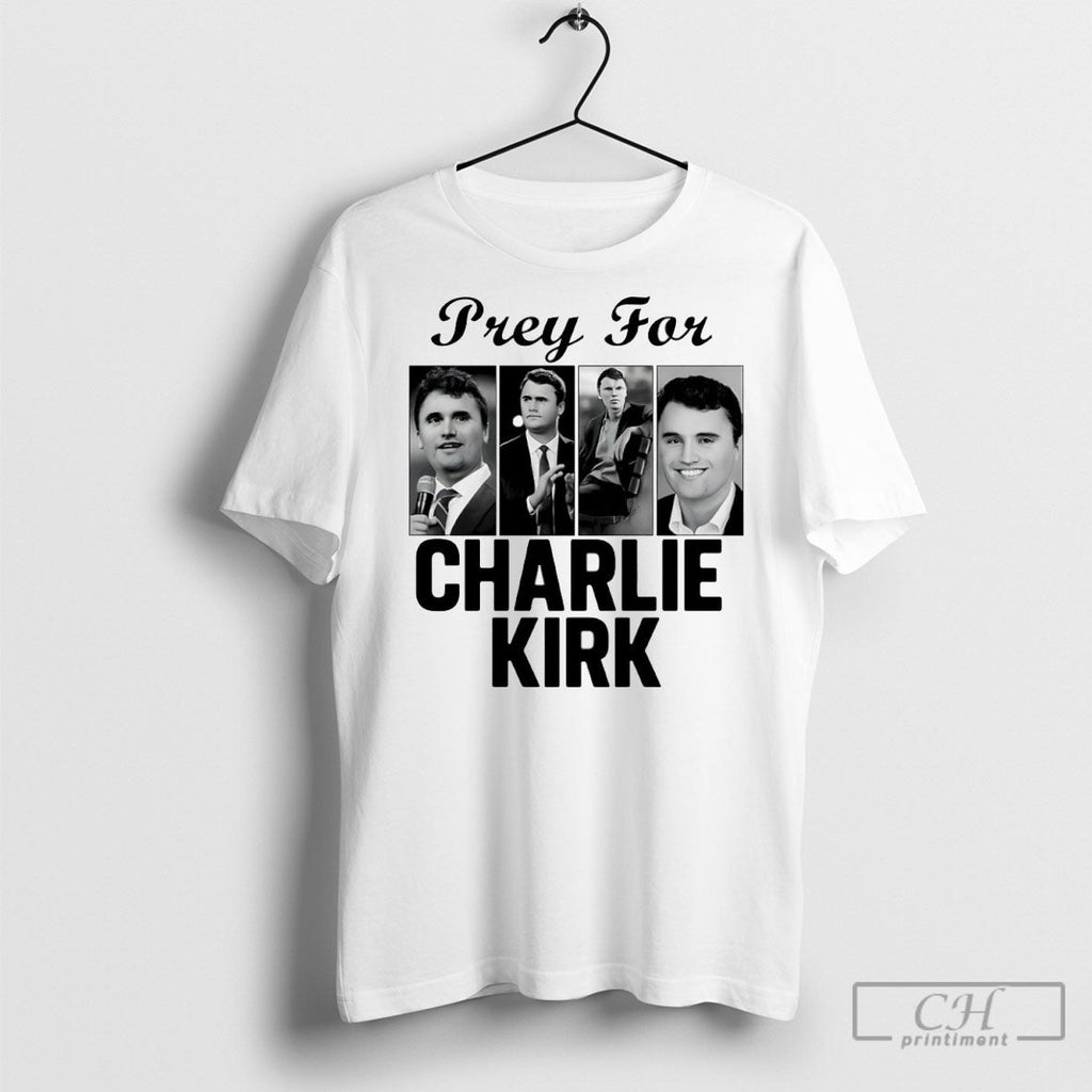 Pray For Charlie Kirk 2025 Unisex T-shirt, Sweatshirt, Hoodie, Long Sleeve Tee - T-Shirt, Sweatshirt, Hoodie