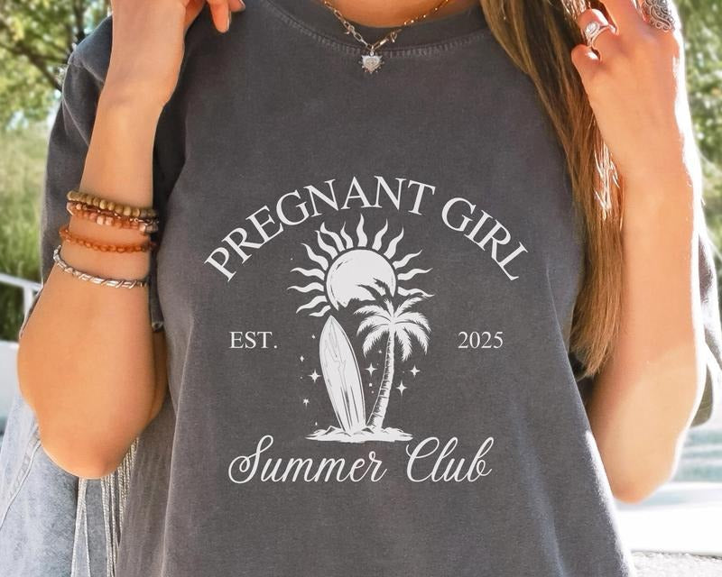 Pregnant Girl Summer Shirt Beach Pregnancy Announcement Pregnancy Reveal Baby Shower Mom Shirt New Mom Shirt Pregnant Top T-Shirts, Hoodie, Sweatshirt - T-Shirt, Sweatshirt, Hoodie