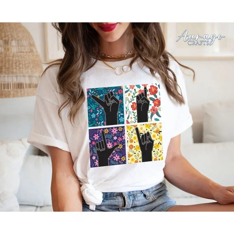 ASL Shirt Speechie SLP Language Pathologist Sign Language Shirt Sign Language Custom Name Hand Sign Language T-Shirts, Hoodie, Sweatshirt - T-Shirt, Sweatshirt, Hoodie