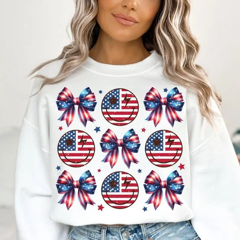 America Coquette Bow 4th July Coquette 4th July Shirt T-Shirts, Hoodie, Sweatshirt - T-Shirt, Sweatshirt, Hoodie
