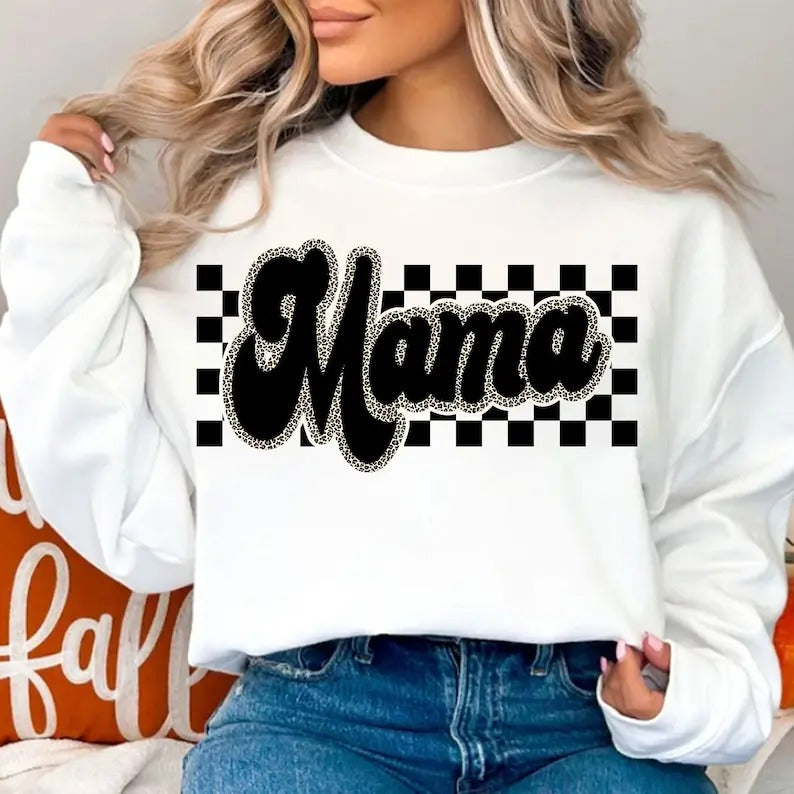 Checkered Mama Leopard Print Mama Retro Mama T-Shirts, Hoodie, Sweatshirt - T-Shirt, Sweatshirt, Hoodie