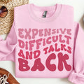 Cute & Expensive Difficult Talks Back Mom Life Retro Groovy Funny Wife T-Shirts, Hoodie, Sweatshirt - T-Shirt, Sweatshirt, Hoodie