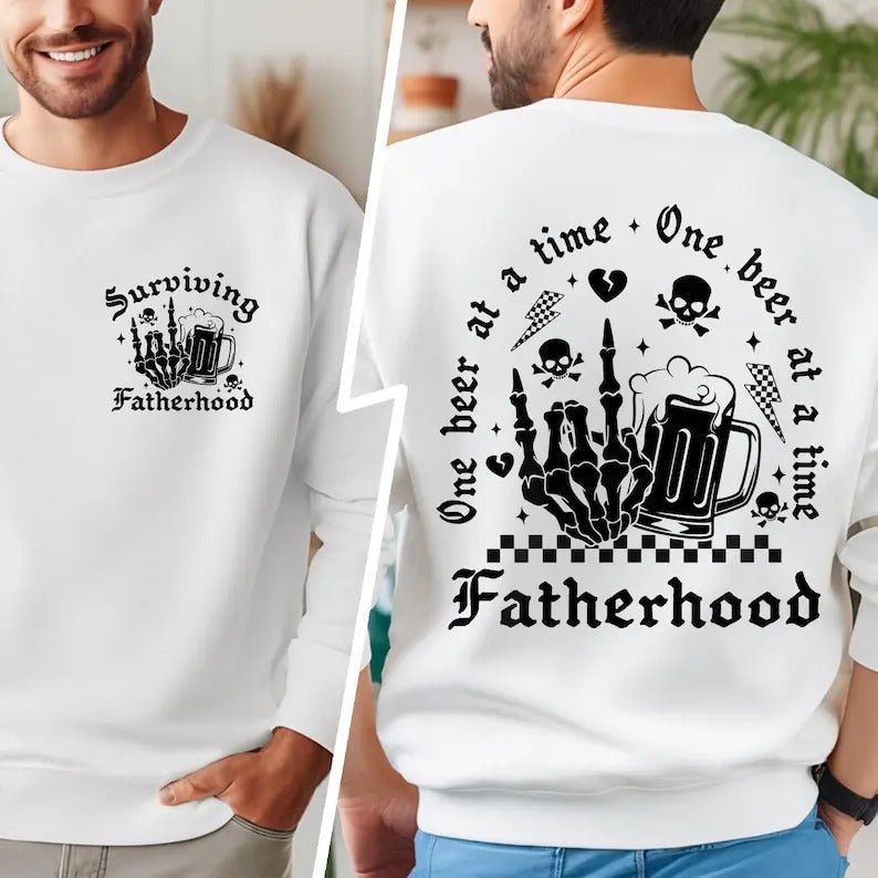 FatherHood One Beer Time Shirt Dad Father Father Funny Father T-Shirts, Hoodie, Sweatshirt - T-Shirt, Sweatshirt, Hoodie