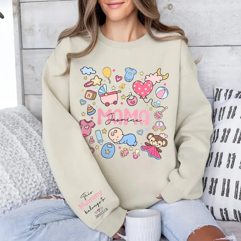 First New Mom Her Mom Cool Mom Shirt Happy T-Shirts, Hoodie, Sweatshirt - T-Shirt, Sweatshirt, Hoodie