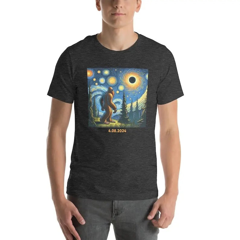 Funny Bigfoot Solar Eclipse Shirt Sasquatch Lover Bigfoot Believer Sun Moon Phase Camping Hiking Shirt T-Shirts, Hoodie, Sweatshirt - T-Shirt, Sweatshirt, Hoodie