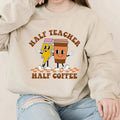 Half Teacher Half Coffee Retro Teacher Teacher Cute Teacher Groovy Teacher Shirt Back School T-Shirts, Hoodie, Sweatshirt - T-Shirt, Sweatshirt, Hoodie