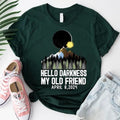 Hello Darkness My Old Friend April 8 2024 Total Solar Eclipse Celestial Event Shirt Astronomy T-Shirts, Hoodie, Sweatshirt - T-Shirt, Sweatshirt, Hoodie