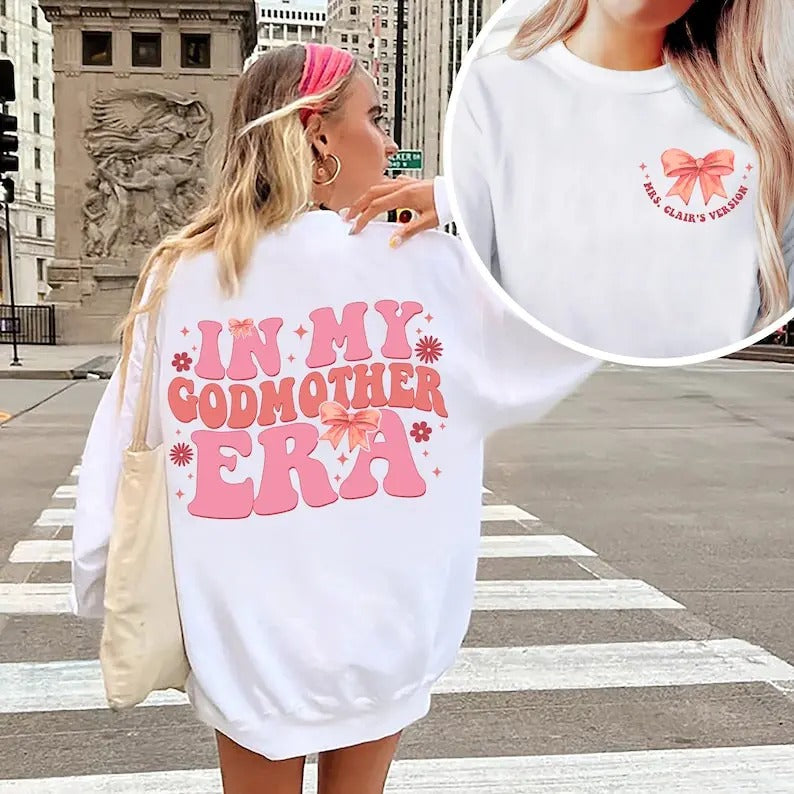 My Godmother Era Godmother Shirt Personalized Mom Shirt Shirt Godmother Mother T-Shirts, Hoodie, Sweatshirt - T-Shirt, Sweatshirt, Hoodie