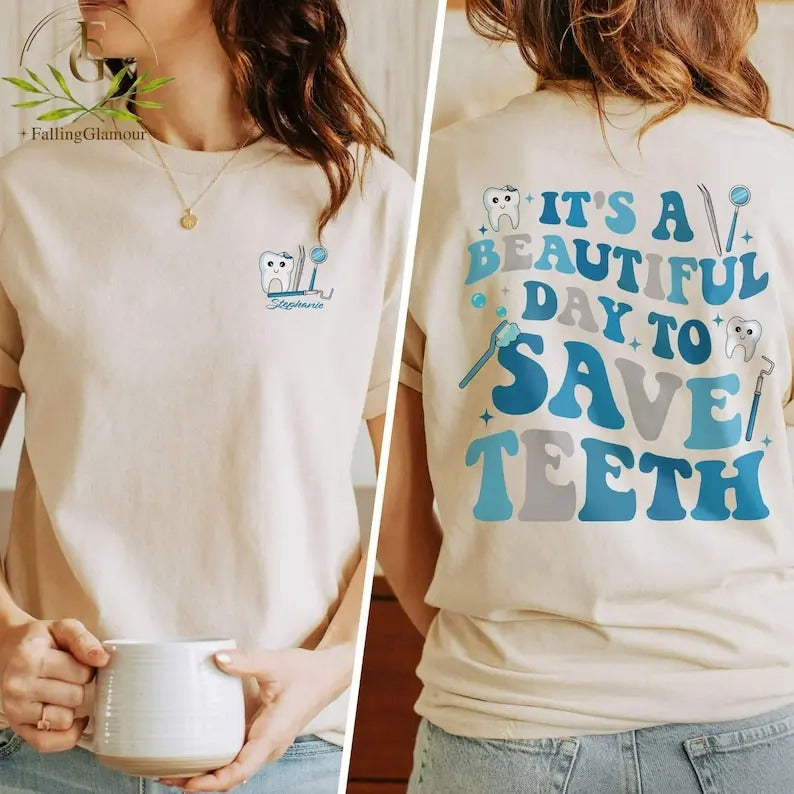 Personalized Dentist Shirt 'S Day Save Teeth Shirt Dentist Custom Dentist Dental Shirt Dentist T-Shirts, Hoodie, Sweatshirt - T-Shirt, Sweatshirt, Hoodie