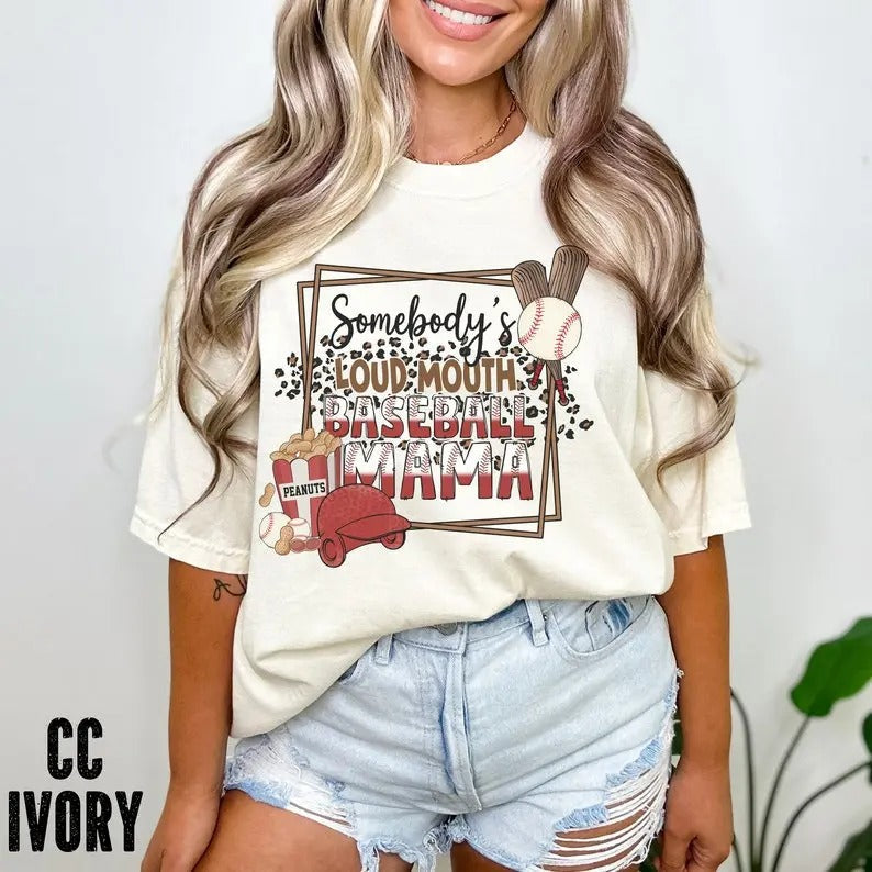 Somebody'S Loud Mouth Baseball MAMA Funny Baseball Mom Baseball Mom 'S Retro Baseball Sports Moms T-Shirts, Hoodie, Sweatshirt - T-Shirt, Sweatshirt, Hoodie