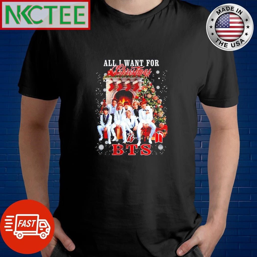Premium All I want for Christmas is BTS snow shirt Unisex T-shirt, Sweatshirt, Hoodie, Long Sleeve Tee - T-Shirt, Sweatshirt, Hoodie