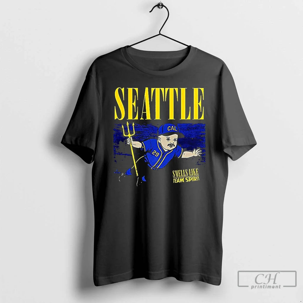 Premium Baby Cal Raleigh Trident Seattle Mariners Football Smells Like Team Spirit T Shirts - T-Shirt, Sweatshirt, Hoodie