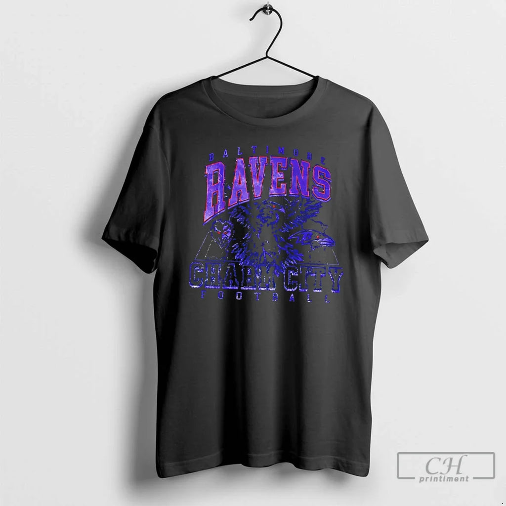 Premium Baltimore Ravens Charm City Football Tee Unisex T-shirt, Sweatshirt, Hoodie, Long Sleeve Tee - T-Shirt, Sweatshirt, Hoodie