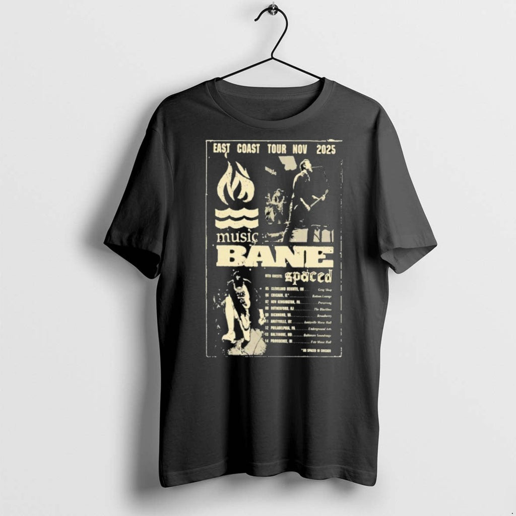 Premium Bane Music East Coast Tour Nov 2025 T Shirts Unisex T-shirt, Sweatshirt, Hoodie, Long Sleeve Tee - T-Shirt, Sweatshirt, Hoodie