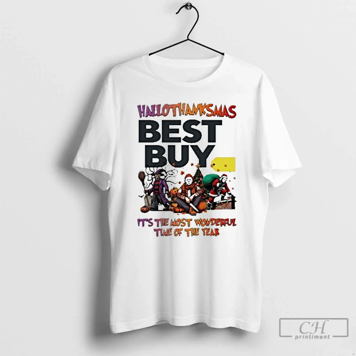 Premium Best Buy Horror Film Hallothanksmas Its The Most Wonderful Time Of The Year Unisex T-shirt, Sweatshirt, Hoodie, Long Sleeve Tee - T-Shirt, Sweatshirt, Hoodie