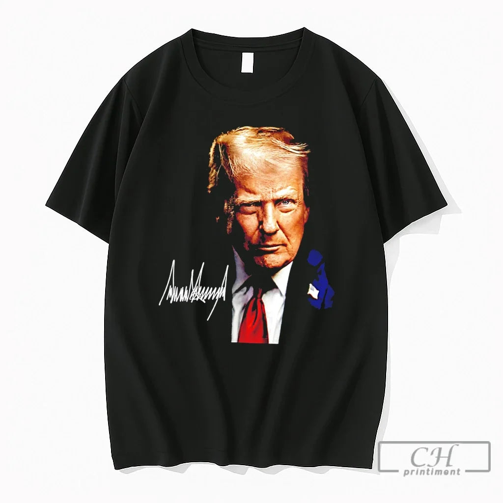 Premium Big Trump Face Signature Tee Unisex T-shirt, Sweatshirt, Hoodie, Long Sleeve Tee - T-Shirt, Sweatshirt, Hoodie