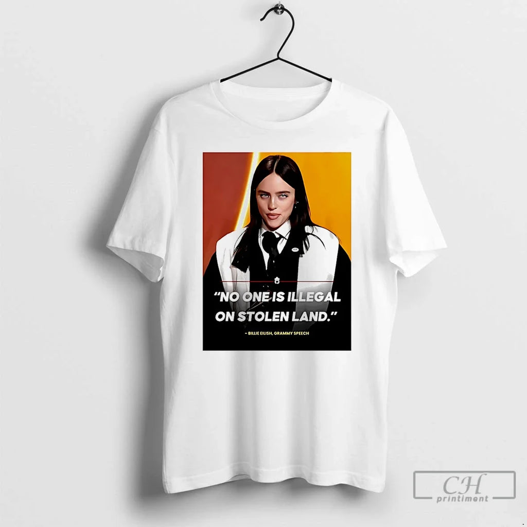 Billie Eilish No One Is Illegal Stolen Land T-Shirts, Hoodie, Sweatshirt - T-Shirt, Sweatshirt, Hoodie