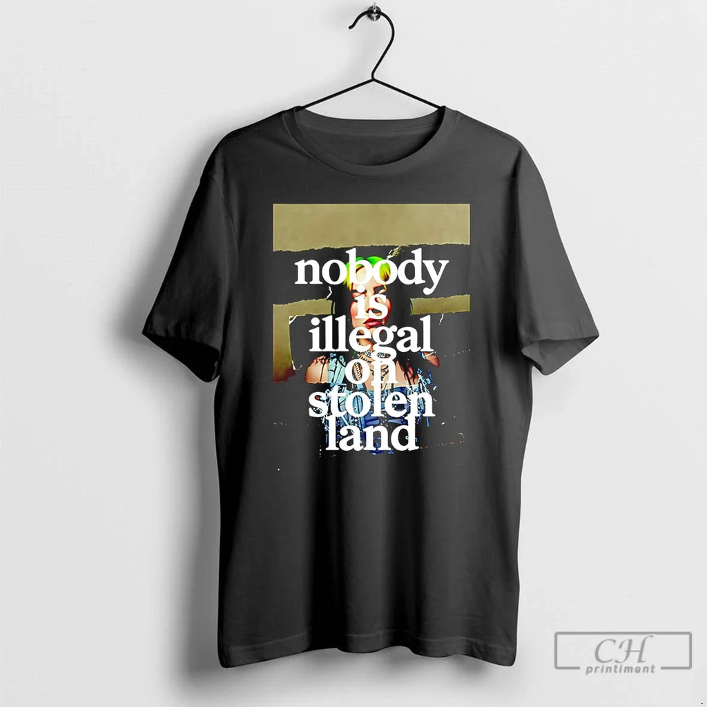 Billie Eilish Says Fuck Ice Grammy No One Is Illegal Stolen Land T-Shirts, Hoodie, Sweatshirt - T-Shirt, Sweatshirt, Hoodie