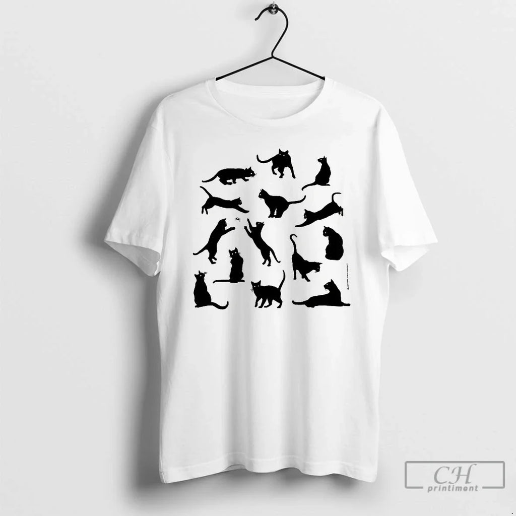 Premium Black Cat Silhouettes T Shirts Unisex T-shirt, Sweatshirt, Hoodie, Long Sleeve Tee - T-Shirt, Sweatshirt, Hoodie