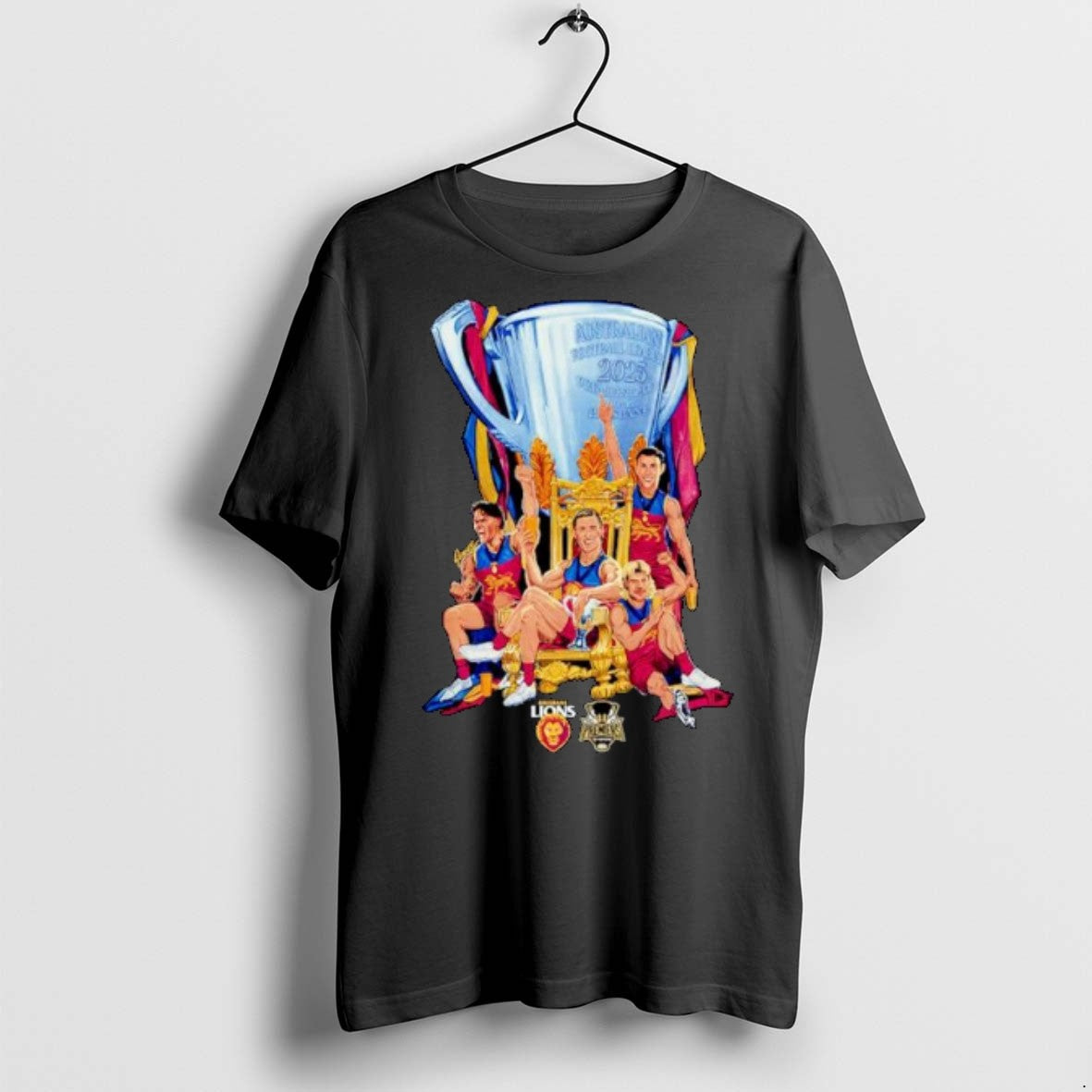 Premium Brisbane Lions 2025 Afl Premiers Grange Cup Ornaments T Shirts Unisex T-shirt, Sweatshirt, Hoodie, Long Sleeve Tee - T-Shirt, Sweatshirt, Hoodie