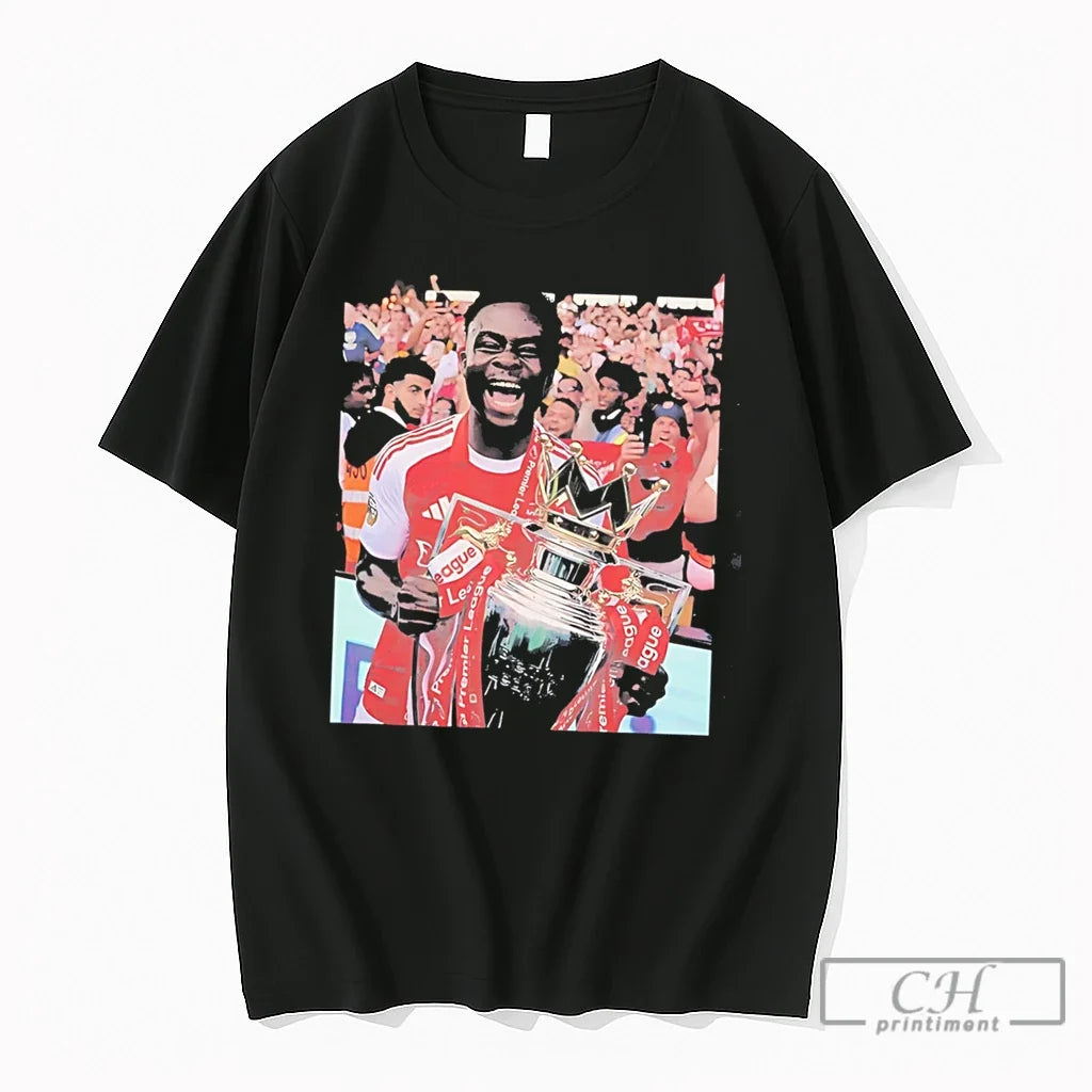 Premium Bukayo Saka Raya Premier League Champion 2026 Tee Unisex T-shirt, Sweatshirt, Hoodie, Long Sleeve Tee - T-Shirt, Sweatshirt, Hoodie