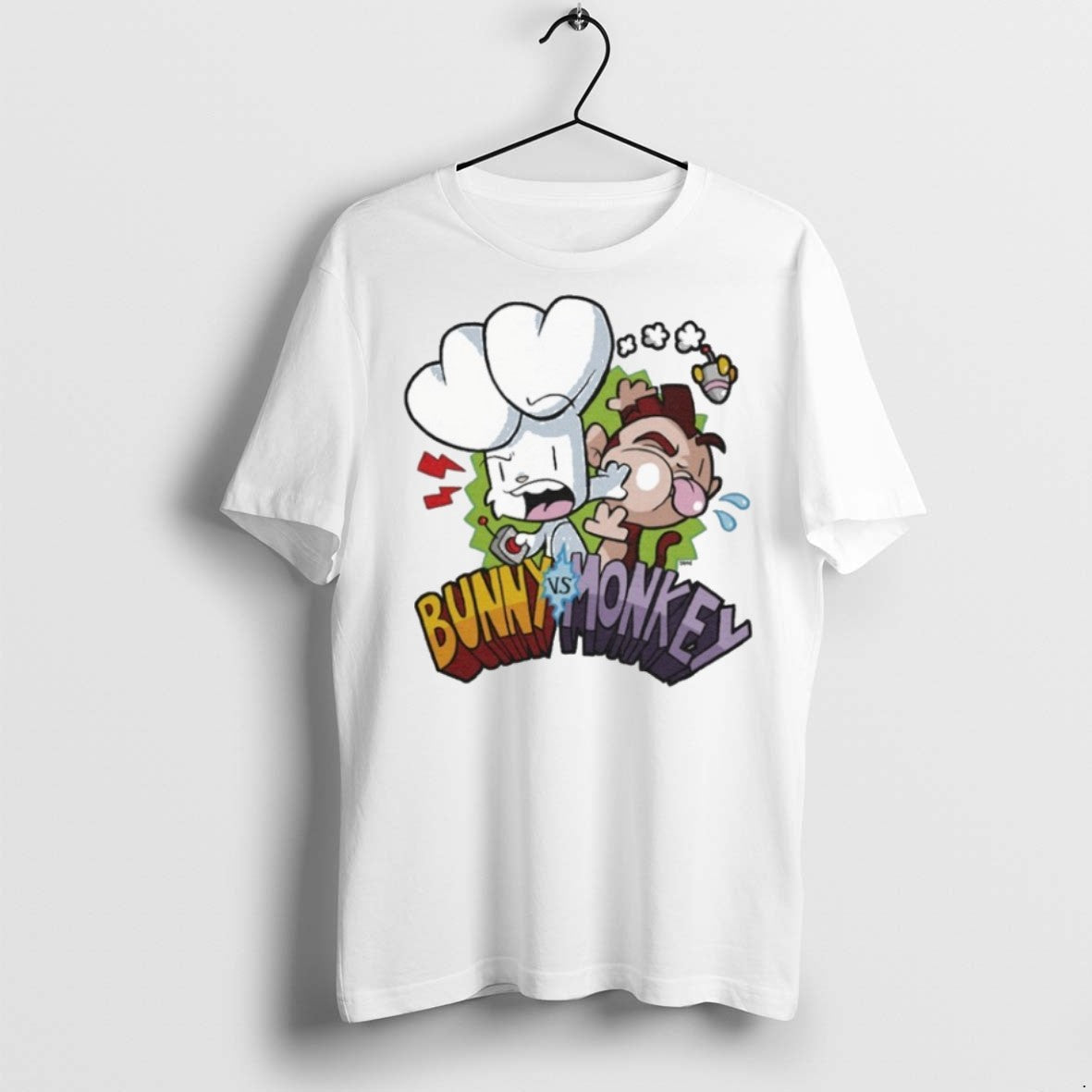Premium Bunny Vs Monkey Logo T Shirts Unisex T-shirt, Sweatshirt, Hoodie, Long Sleeve Tee - T-Shirt, Sweatshirt, Hoodie