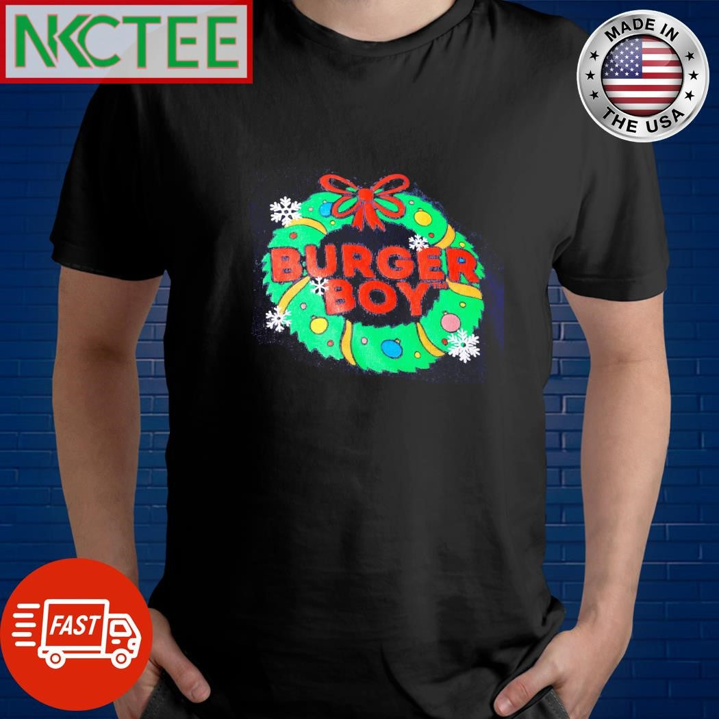 Premium Burger Boy laurel wreath Christmas shirt Unisex T-shirt, Sweatshirt, Hoodie, Long Sleeve Tee - T-Shirt, Sweatshirt, Hoodie