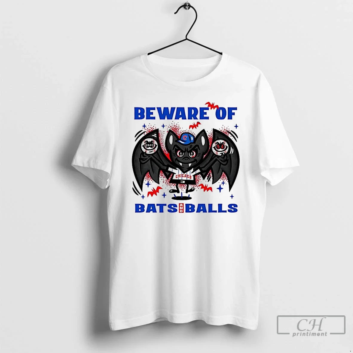 Premium Chicago Cubs Baseball Beware Of Bats And Balls Halloween T Shirts Unisex T-shirt, Sweatshirt, Hoodie, Long Sleeve Tee - T-Shirt, Sweatshirt, Hoodie