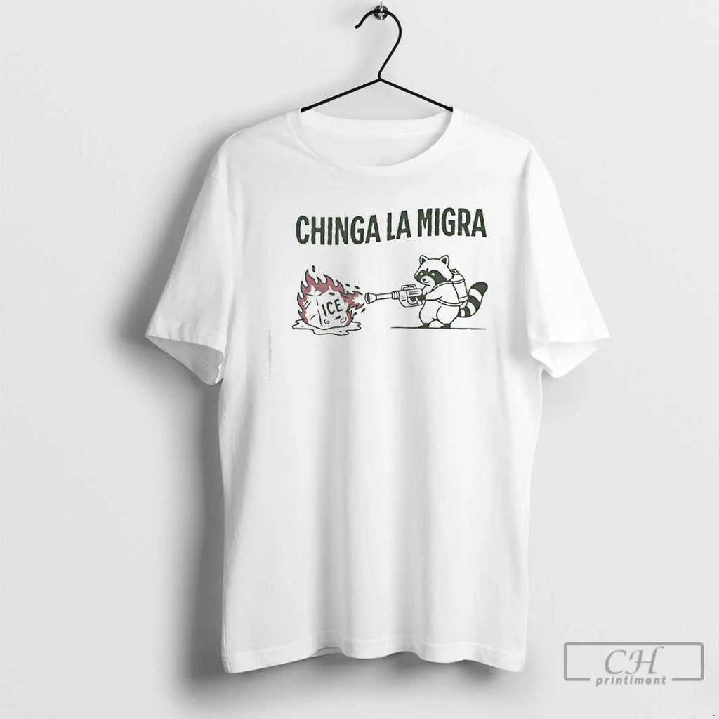 Chinga La Migra Raccoon Anti Ice T-Shirts, Hoodie, Sweatshirt - T-Shirt, Sweatshirt, Hoodie
