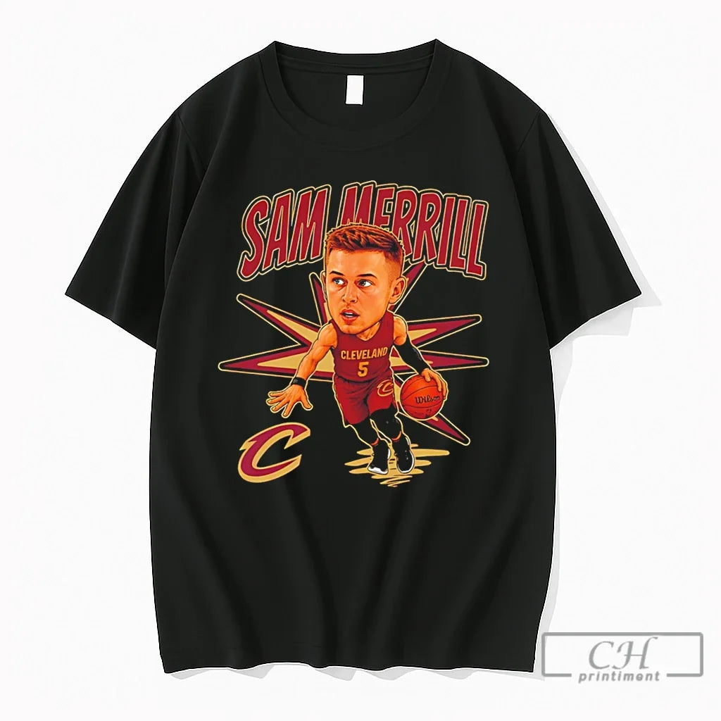 Premium Cleveland Cavaliers Sam Merrill Caricature Tee Unisex T-shirt, Sweatshirt, Hoodie, Long Sleeve Tee - T-Shirt, Sweatshirt, Hoodie