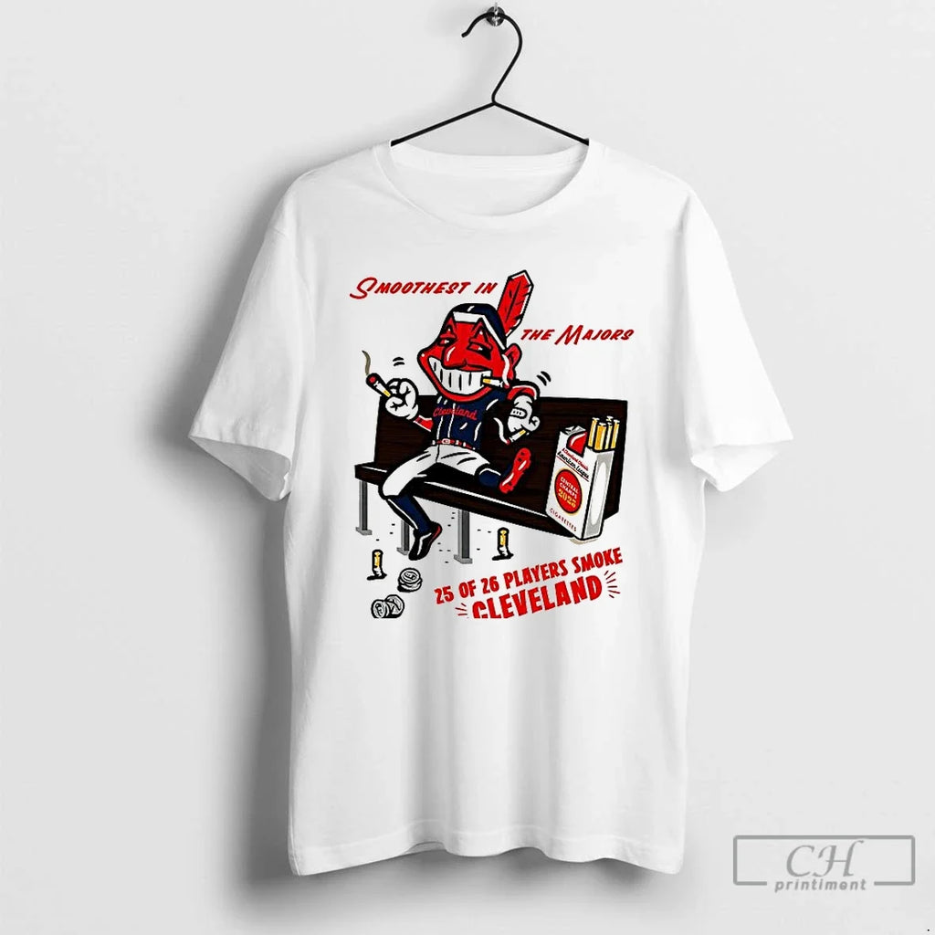 Premium Cleveland Guardians Baseball American League Central Champs 2025 Cigarettes Chief Wahoo T Shirts - T-Shirt, Sweatshirt, Hoodie