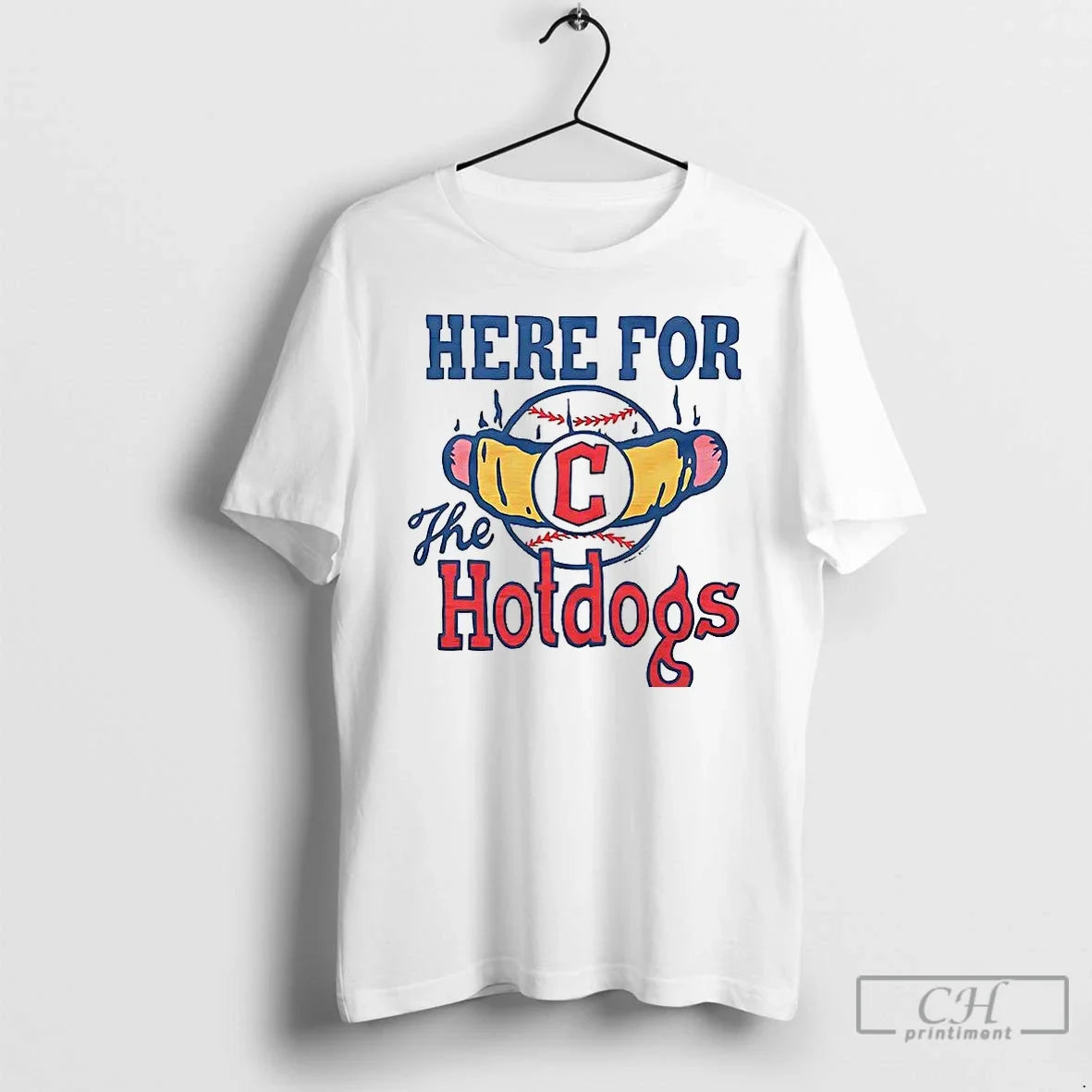 Premium Cleveland Guardians Baseball Here For The Hotdogs T Shirts Unisex T-shirt, Sweatshirt, Hoodie, Long Sleeve Tee - T-Shirt, Sweatshirt, Hoodie